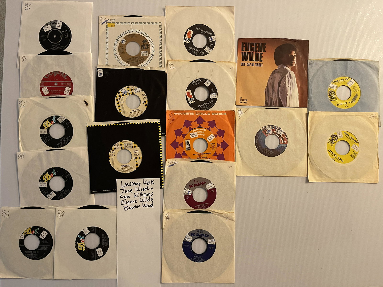 LAWRENCE WELK - JANE WIEDLIN - ROGER WILLIAMS - EUGENE WILDE - BRENTON WOOD: LAWRENCE WELK - JANE WIEDLIN - ROGER WILLIAMS - EUGENE WILDE - BRENTON WOOD