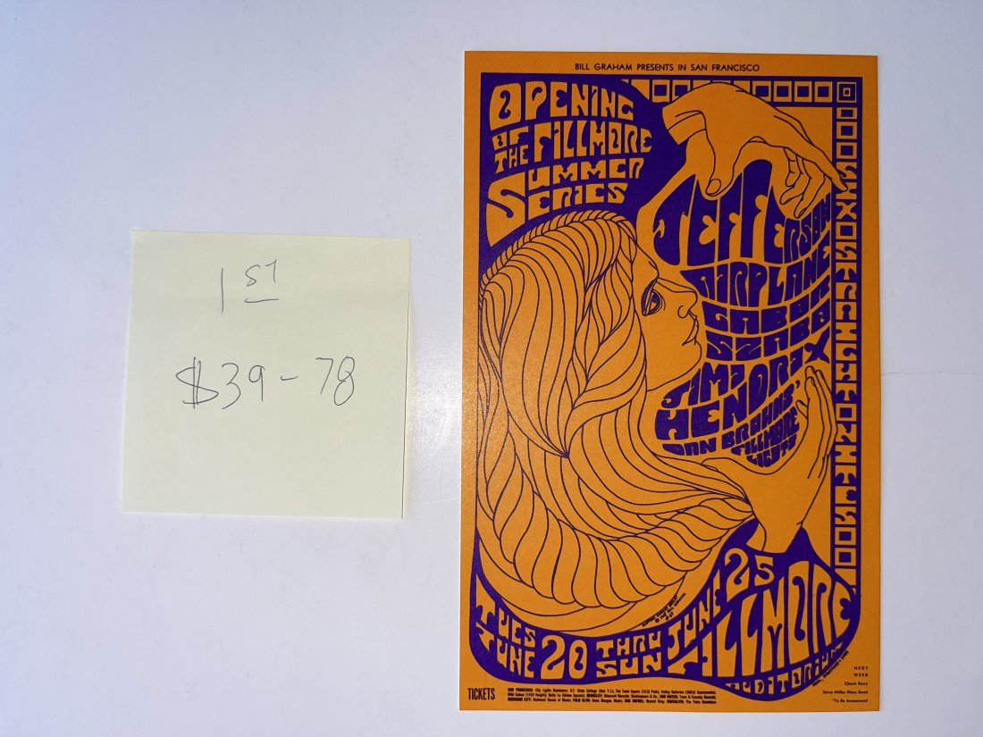 JIMI HENDRIX - JEFFERSON AIRPLANE POSTCARD (1 of 1)