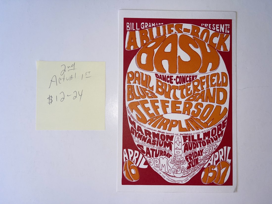 JEFFERSON AIRPLANE BLUES ROCK BASH POSTCARD (1 of 1)