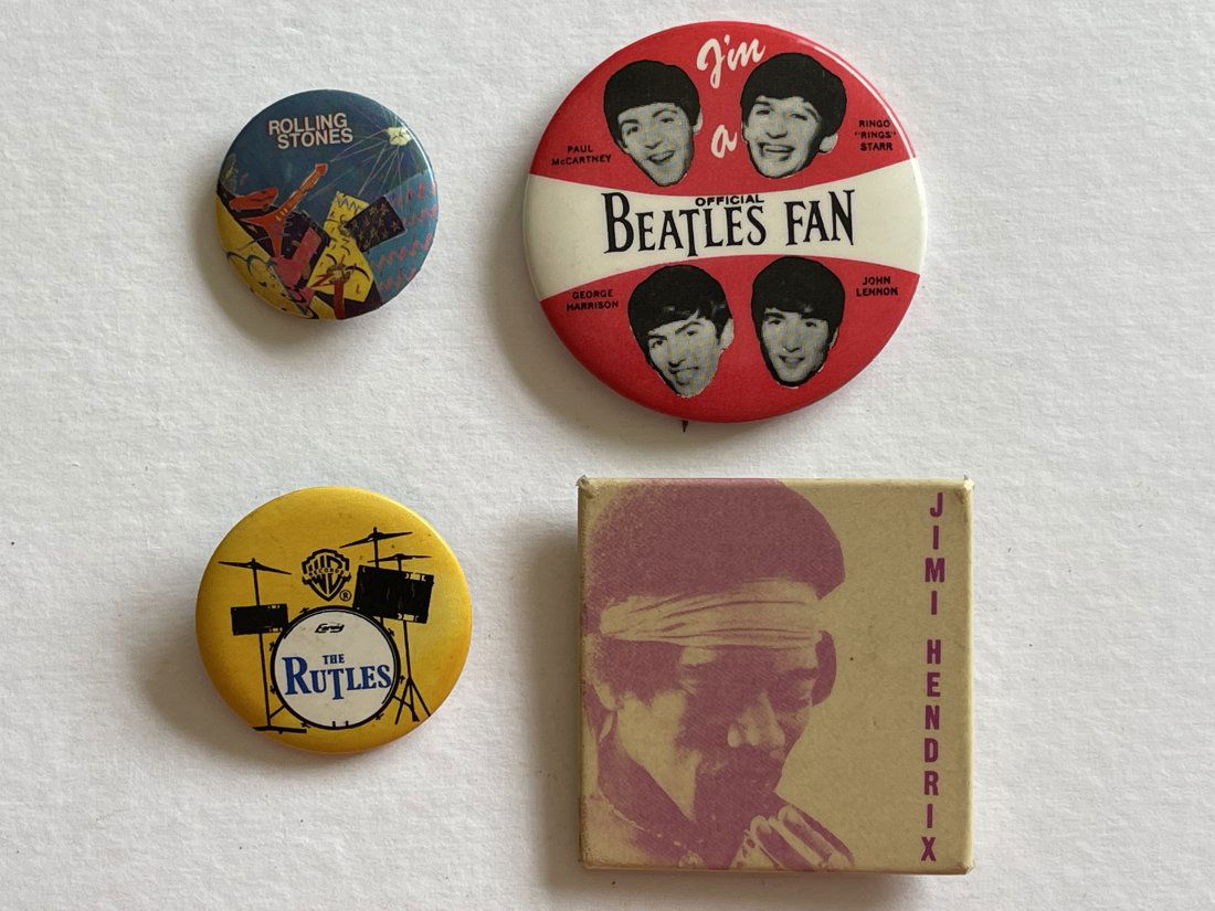 BUTTON COLLECTION #14 - HENDRIX, BEATLES STONES (1 of 1)