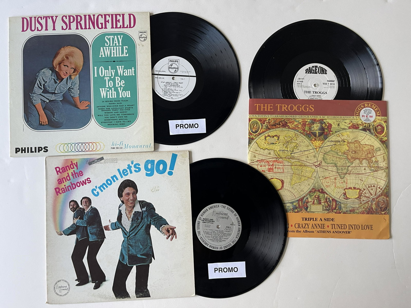 Dusty Springfield PROMO - The Troggs - Randy And The Rainbows: Dusty Springfield - Stay Awhile - I Only Want To Be With You PROMO ! - Philips - PHM 200-133. Vinyl, LP, Album, Mono 1964, - AND - The Troggs - Together/ Crazy Annie/ Tuned Into Love. Castle Communica