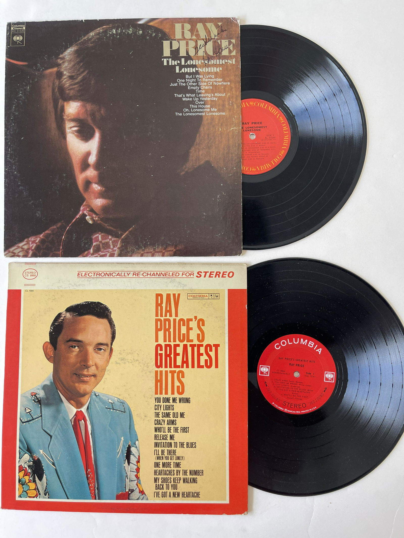 SIGNED! Ray Price - The Lonesomest Lonesome SET (1 of 2)