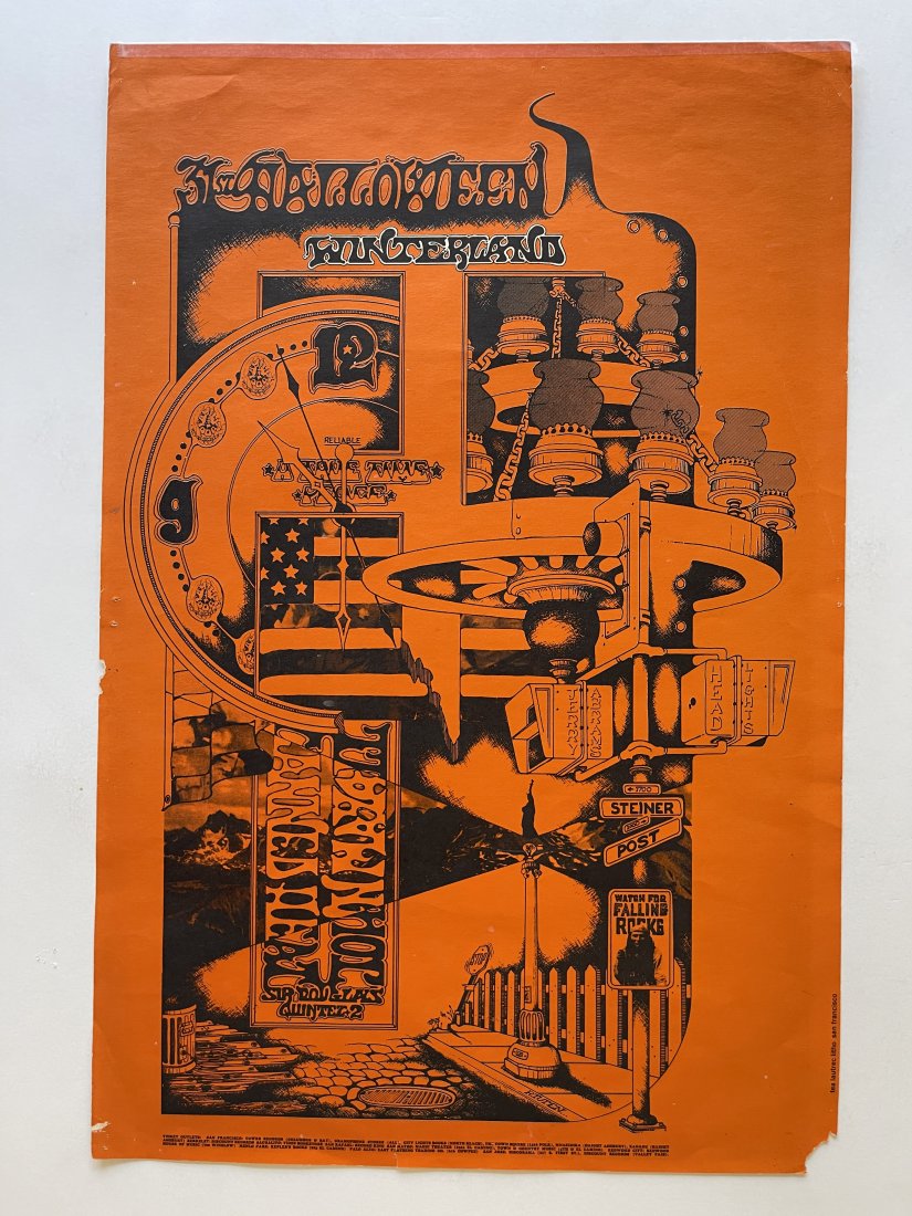 CANNED HEAT - RANDY TUTEN: The poster was only printed once before the concert, which was the first Family Dog Winterland show. It measures 14" x 21". Tape, paper loss, holes, folds, creases, stained. Canned HeatJohn MayallThe 