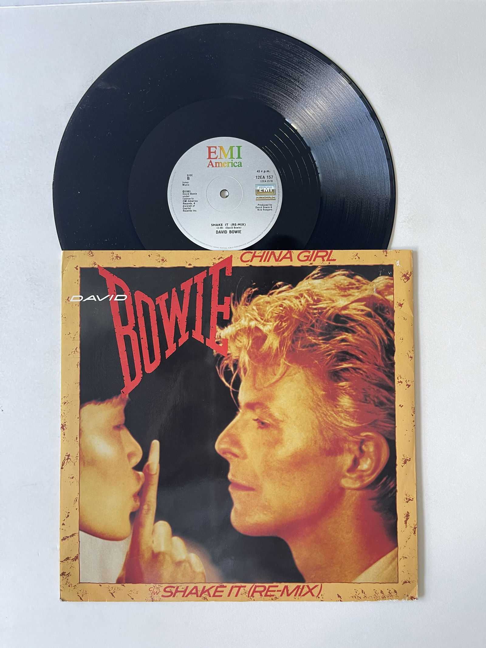 David Bowie - China Girl: David Bowie - China Girl / Shake It (Re-Mix)/ Label: EMI America - 12 EA 157. Format:Vinyl, 12", 45 RPM, SingleCountry:UKReleased:Jun 1983Genre:Electronic, PopStyle:Synth-pop