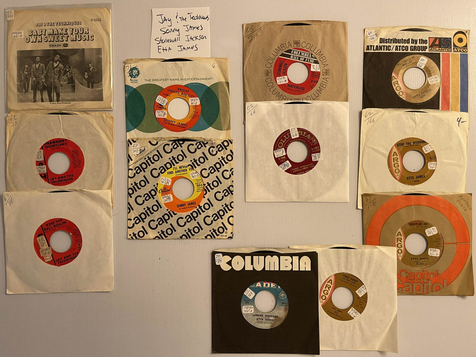 Jay and the techniques & MORE !: JAY & THE TECHNIQUES - SONNY JAMES - STONEWALL JACKSON - ETTA JAMES