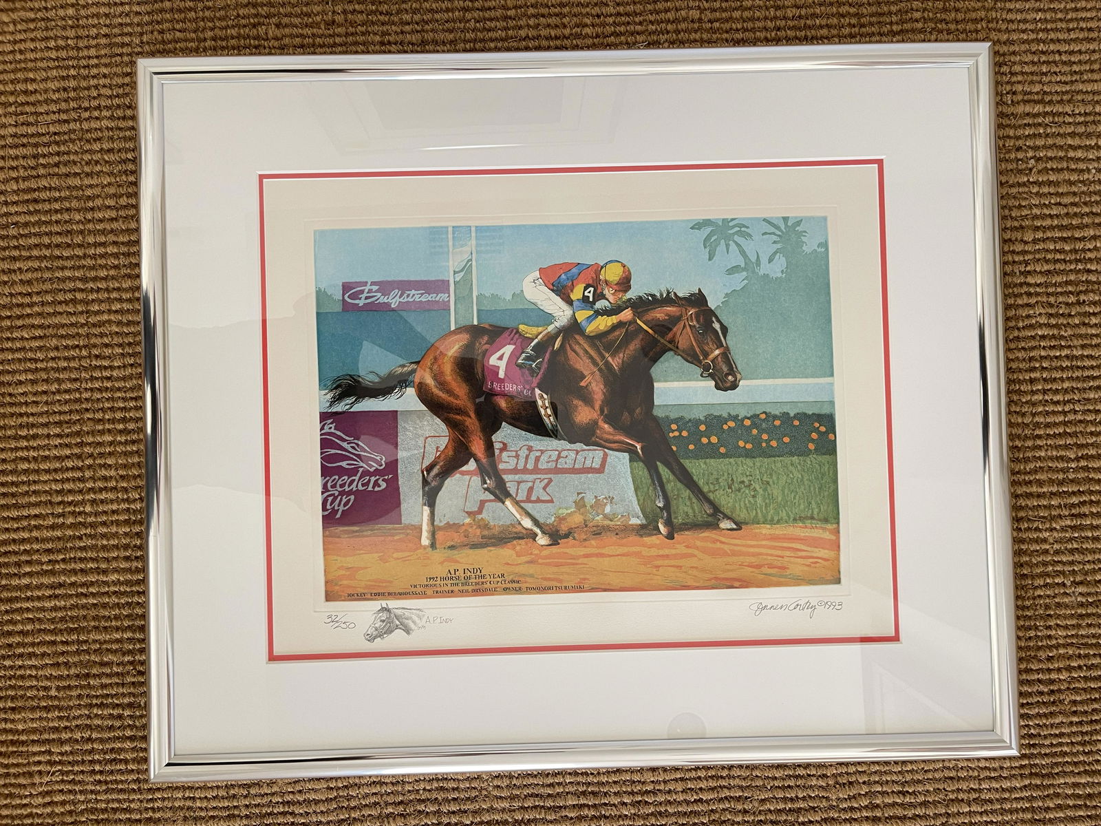 SIGNED CORTEZ PRINT - A.P. INDY (1 of 4)