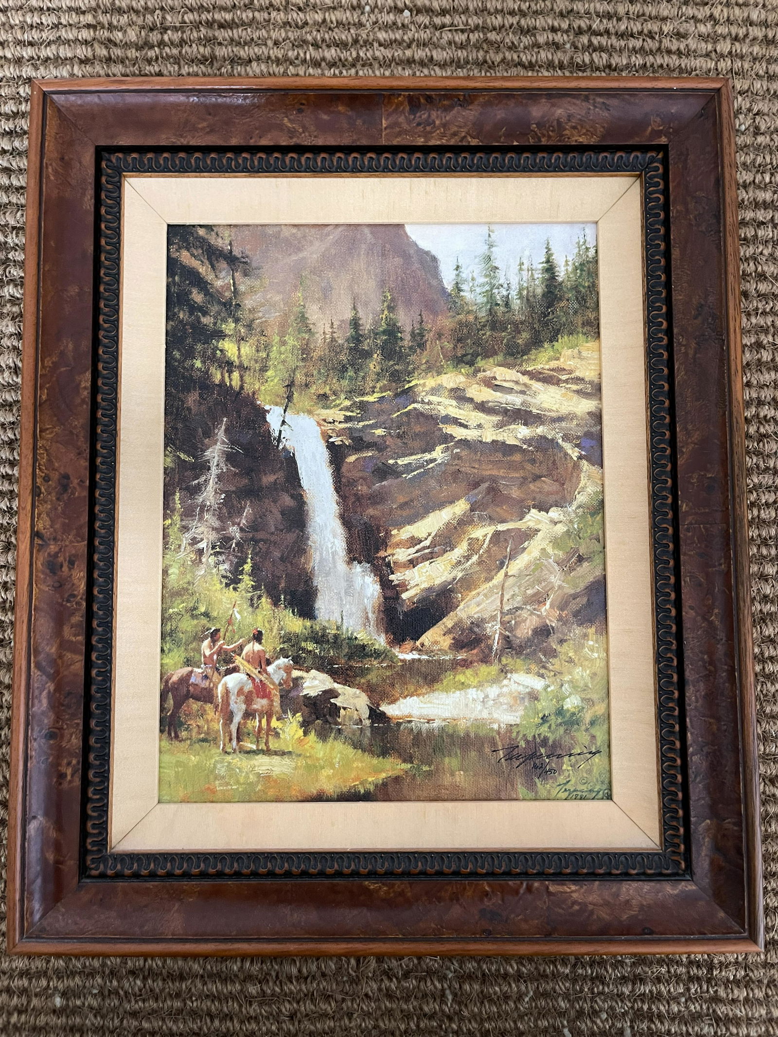 HOWARD TERPNING SIGNED CANVAS - RUNNING EAGLE FALLS (1 of 4)