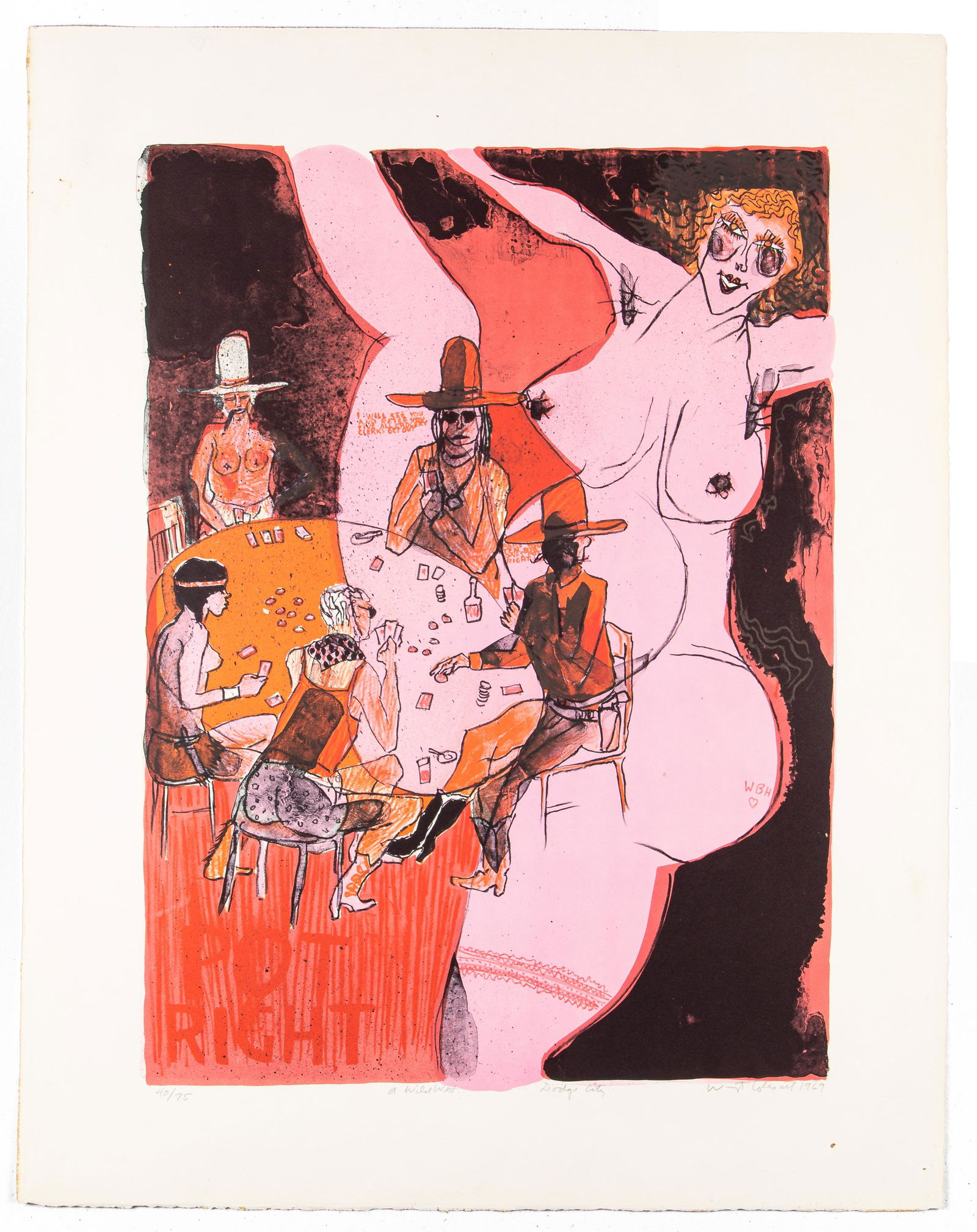 Warrington Colescott - A Wild West Dodge City (1 of 1)