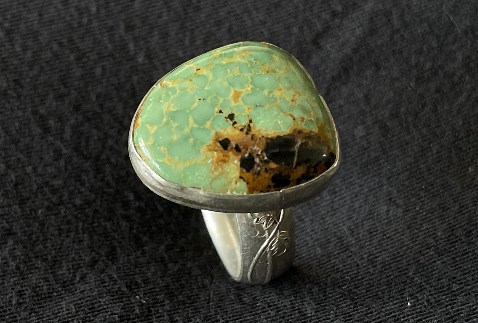 #8 Turquoise Natural Stabilized Green Bisbee turquoise sterling (1 of 6)