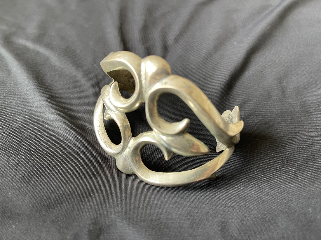 Large Silver Egyptian Cuff Bracelet (1 of 3)