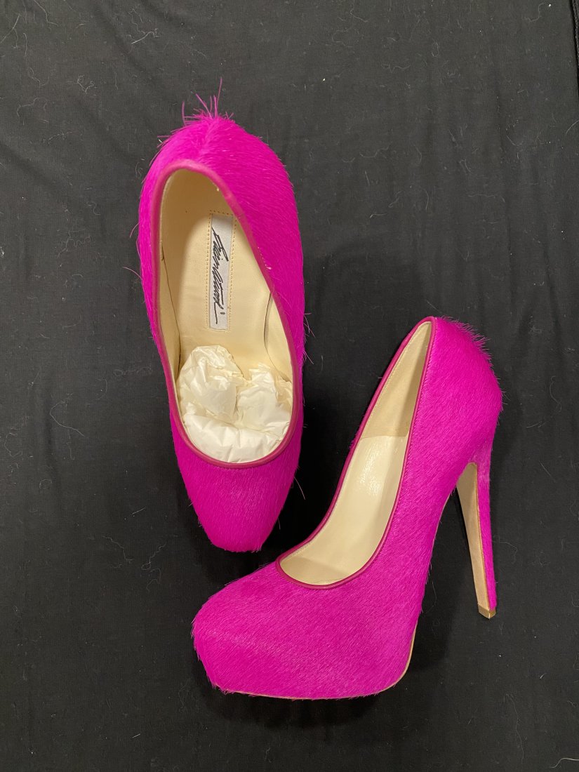Brian Atwood Maniac Fuchsia Pony Hair Pump (1 of 5)