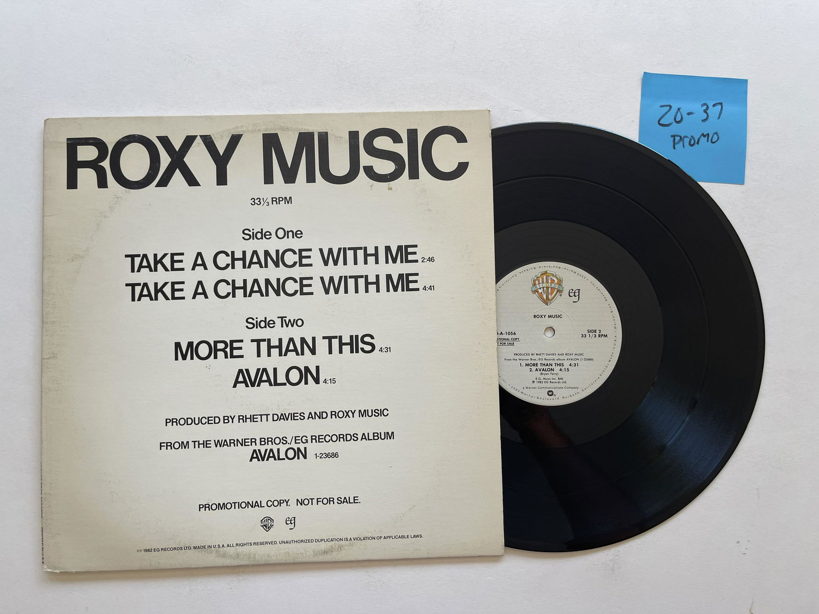 Roxy Music - Take A Chance With Me. PROMO (1 of 1)