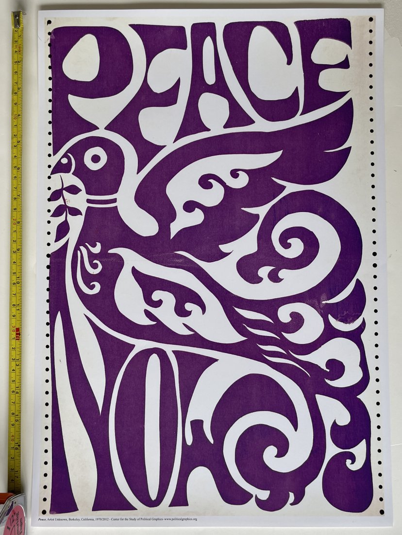 PEACE NOW PROTEST POSTER 1970 (1 of 1)