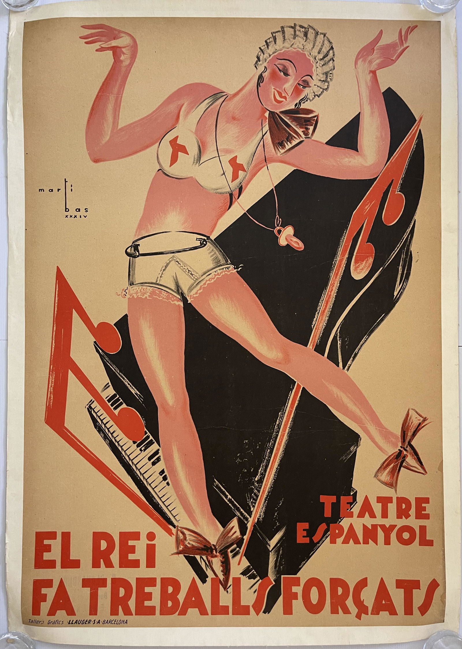 RARE MARTI BAS 1934 MOVIE POSTER (1 of 1)