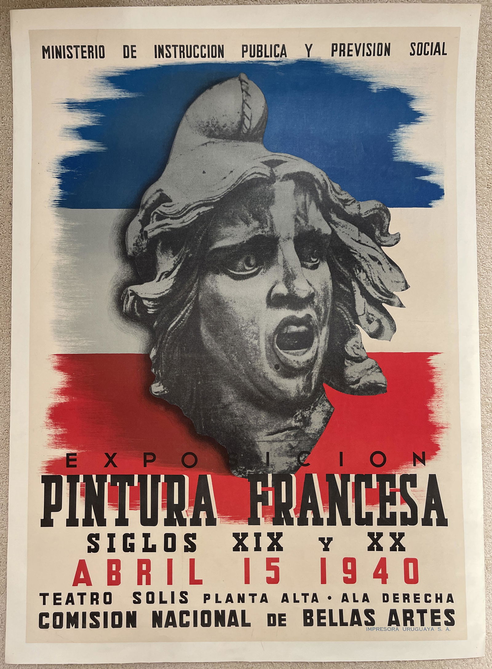 Poster Art Expo PINTURA FRANCESA French Paint 1940 Uruguay (1 of 1)