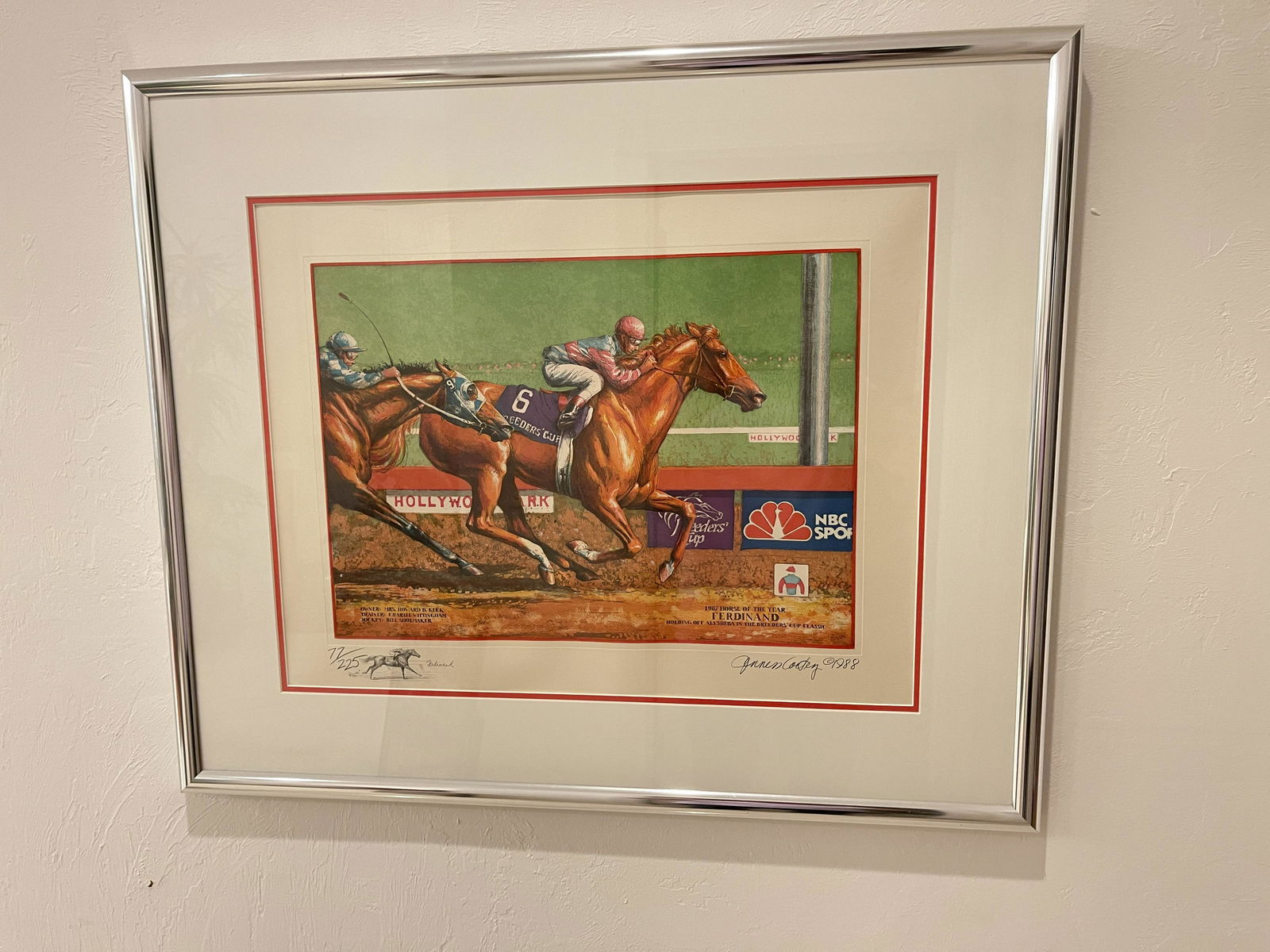SIGNED CORTEZ PRINT - FERDINAND 1987 HORSE OF THE YEAR (1 of 4)