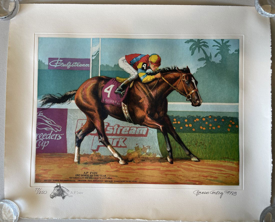 A.P. INDY SIGNED AND NUMBERED BY JENNESS CORTEZ (1 of 3)
