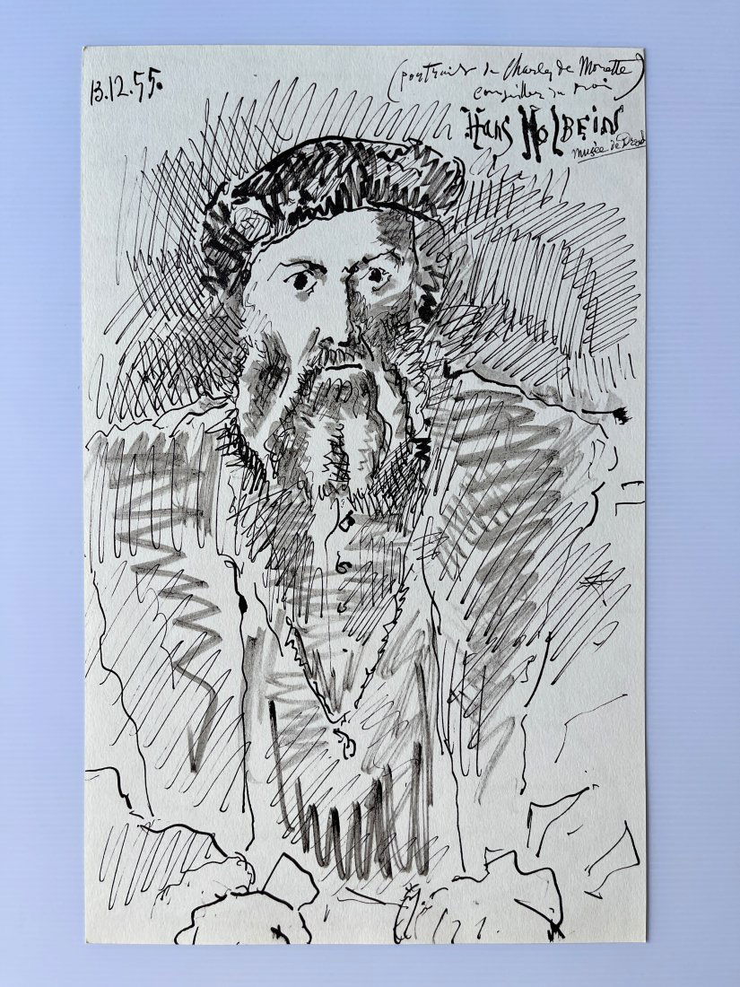 Picasso Lithograph - 2 sided - rare Hans Holbein (1 of 2)