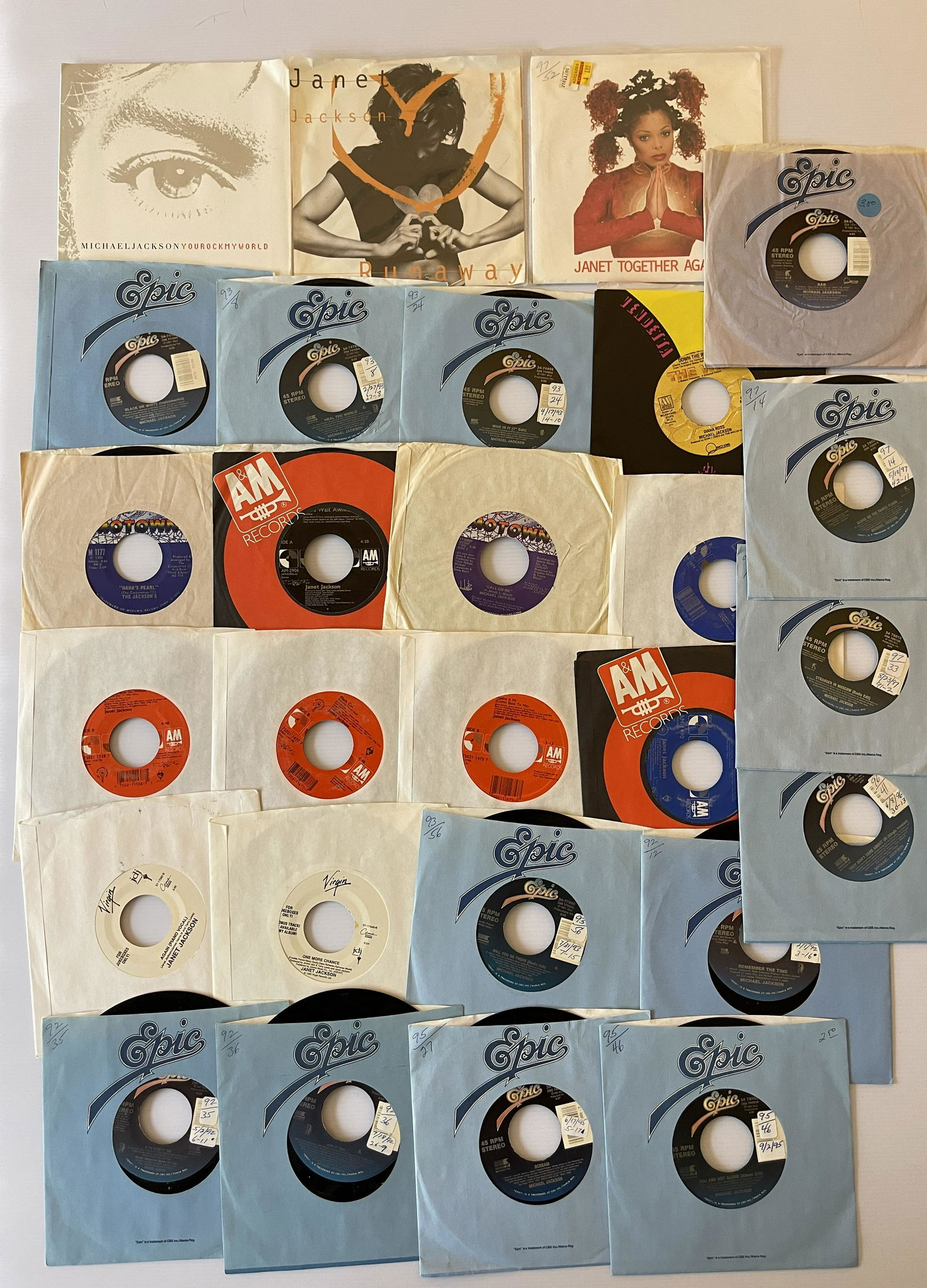 MICHAEL JACKSON and JANET JACKSON SET OF 45s (1 of 1)