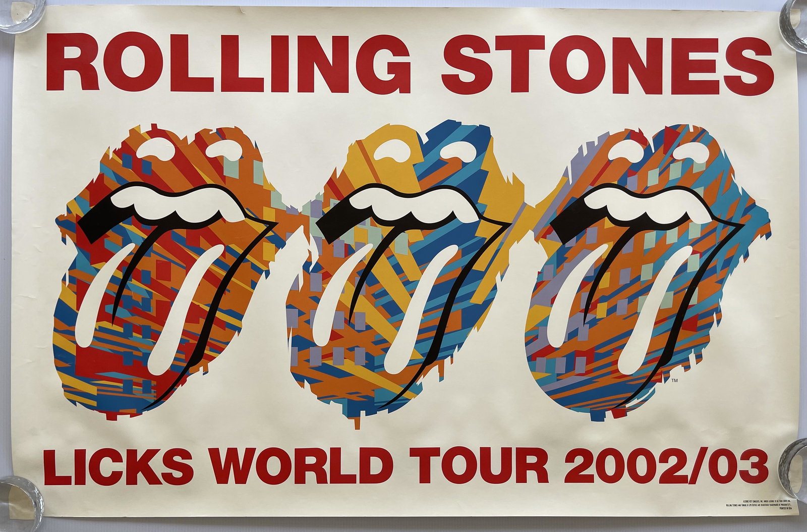 ROLLING STONES TOUR POSTER 2002 / 2003 (1 of 1)