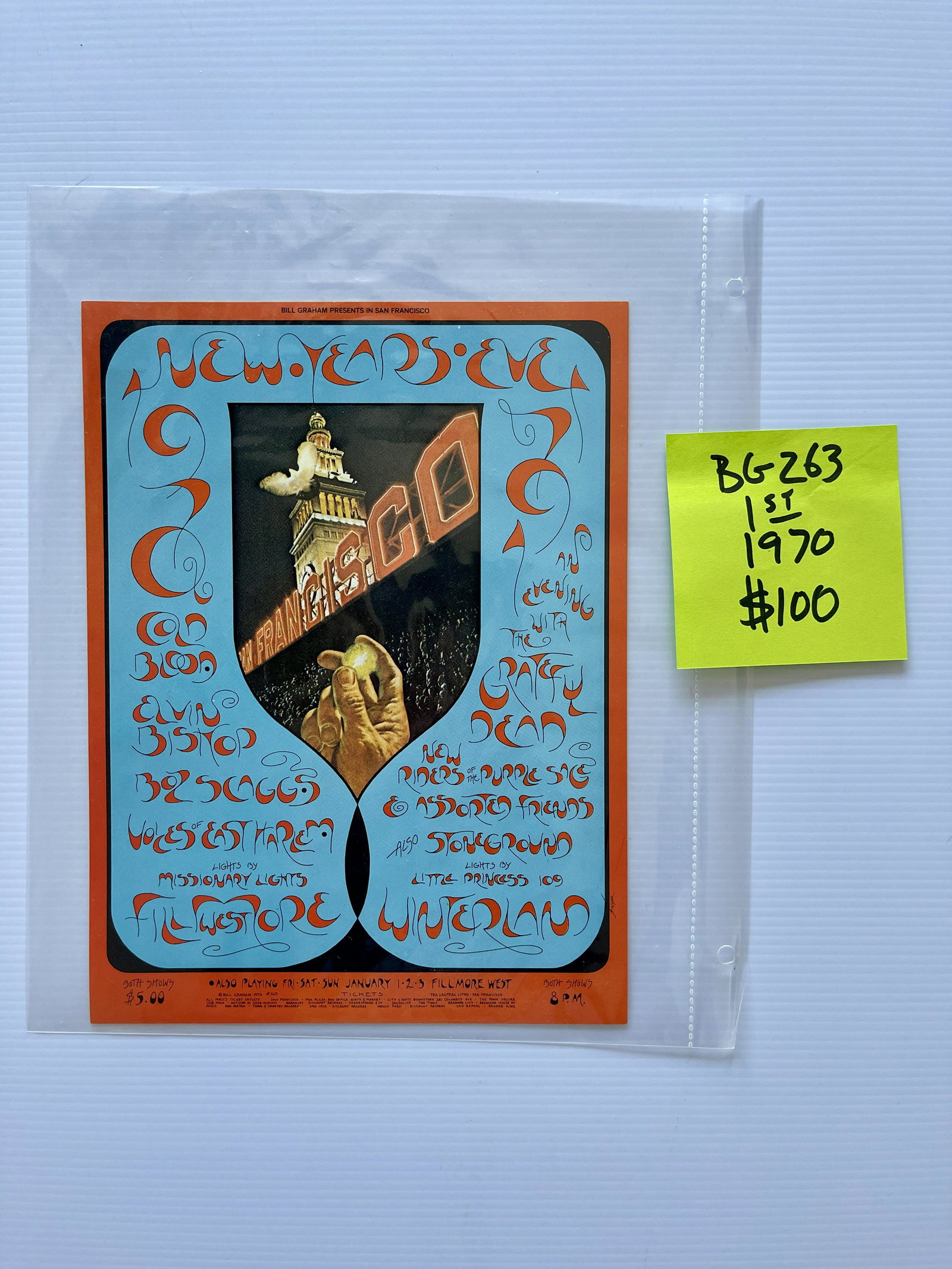 OVERSIZED CARDS - HANDBILLS - BG263 GRATEFUL DEAD (1 of 3)