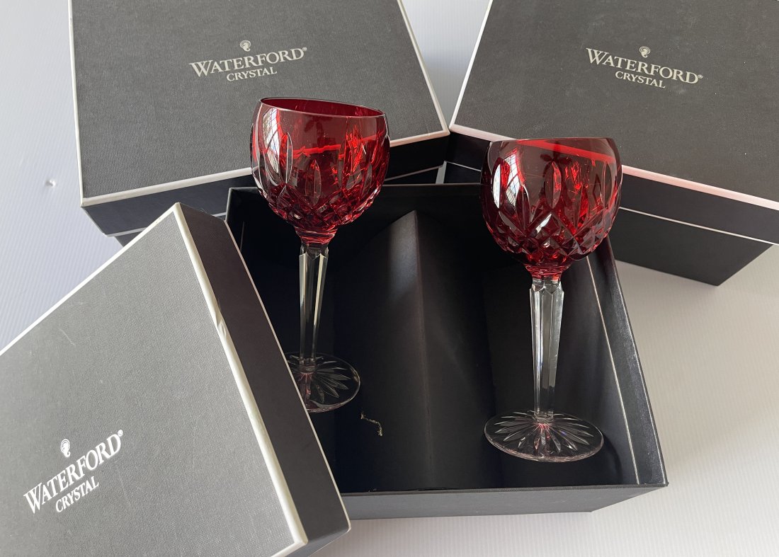 WATERFORD CRYSTAL WINE GLASES / GOBLETS: WATERFORD CRYSTAL WINE GLASES / GOBLETS. Set of 5 with original boxes.