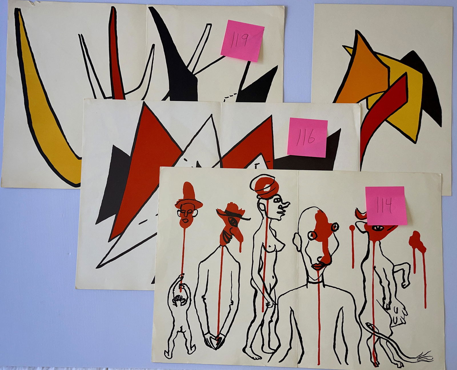 ALEXANDER CALDER SET #2 with 4 LITHOS (1 of 5)