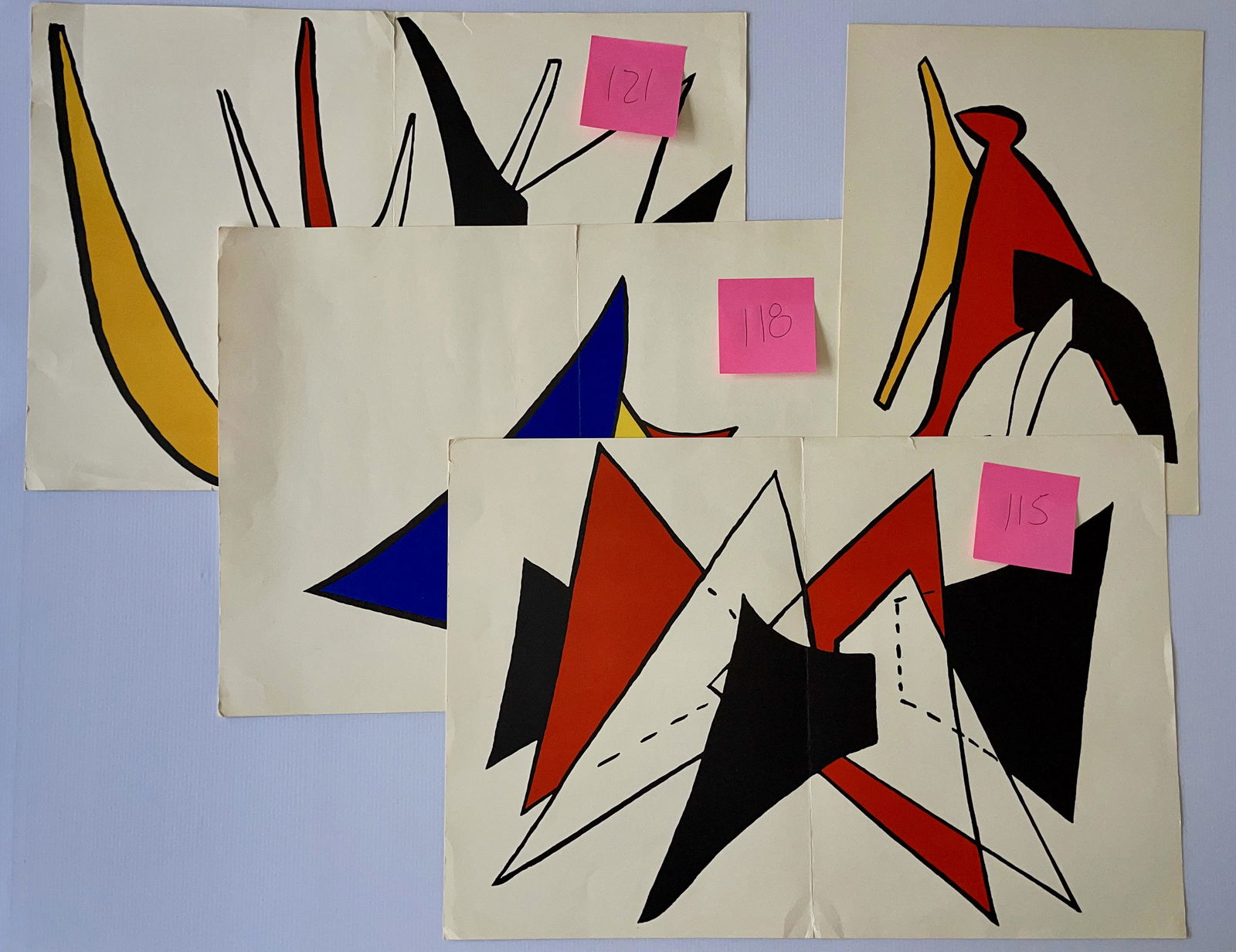 ALEXANDER CALDER SET #4 with 4 LITHOS (1 of 5)