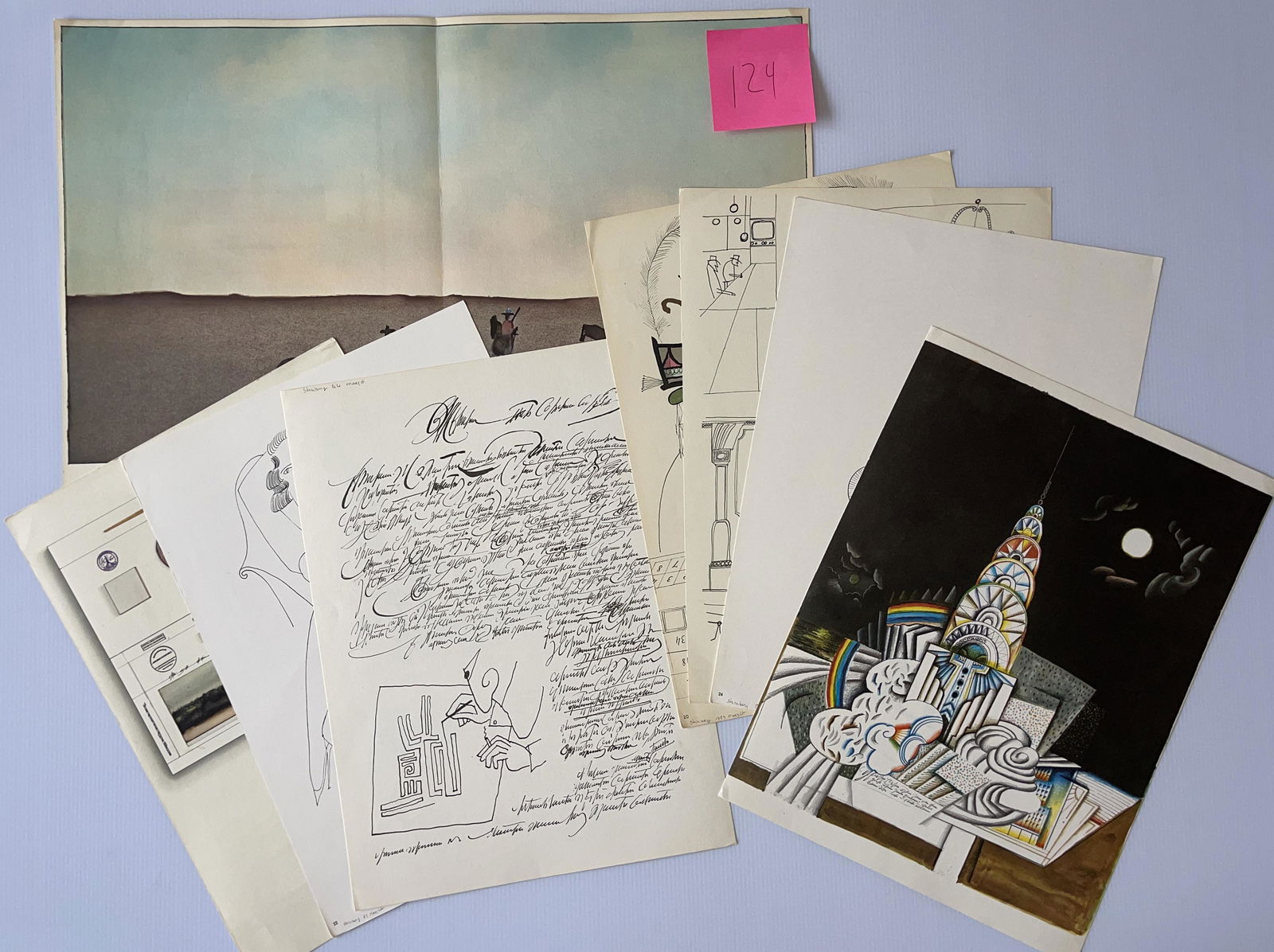 SAUL STEINBERG LITHO SET #2 with 17 LITHOS (1 of 5)