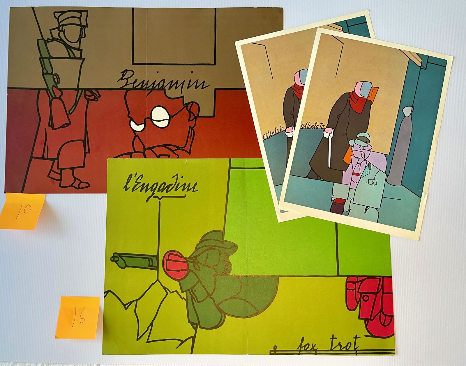 Valerio Adami set of 6 LITHOS on 4 pages (1 of 1)