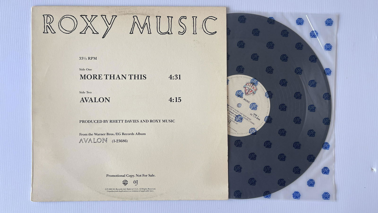 Roxy Music - More Than This / Avalon PROMO (1 of 1)