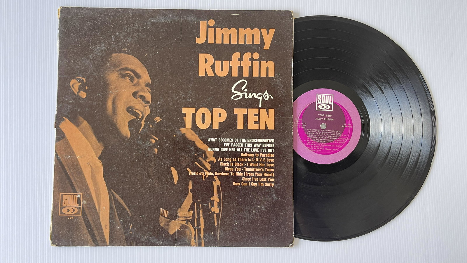 Jimmy Ruffin - Sings Top Ten: Jimmy Ruffin - Sings Top TenLabel:Soul - SM704Format:Vinyl, LP, Album, MonoCountry:USReleased:Jan 1967Genre:Funk / SoulStyle:Soul