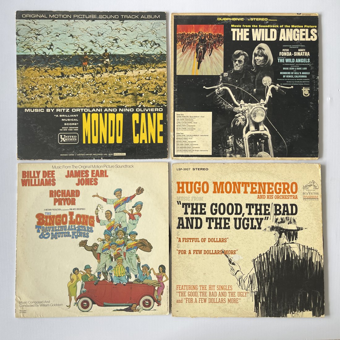 TV / MOVIE / SOUNDTRACK SET OF 4 ALBUMS #2: TV / MOVIE / SOUNDTRACK SET OF 4 ALBUMS #2 MONDO CANE THE WILD ANGELS BINGO LONG THE GOOD, THE BAD, AND THE UGLY