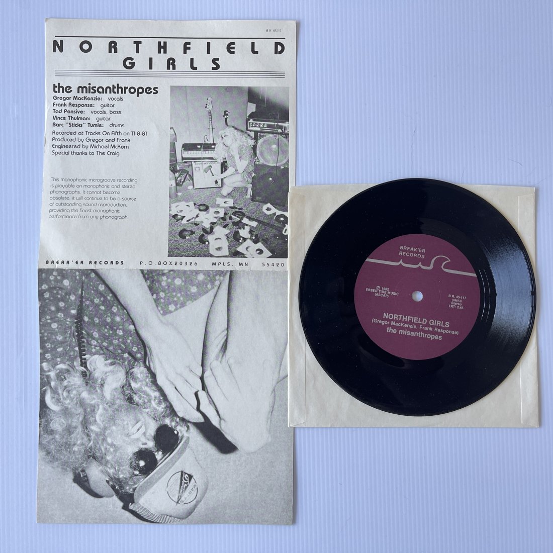 The Misanthropes â€“ Northfield Girls / Soviet Girl: The Misanthropes â€“ Northfield Girls / Soviet Girl Label:Break'er Records â€“ B.R. 45-117 Format:Vinyl, 7", Single Country:US Released:1982 Genre:Rock Style:New Wave, Punk Recorded at Track