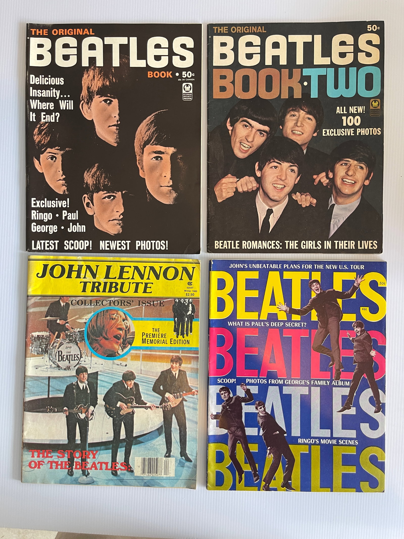 4 VINTAGE BEATLES COLLECTOR BOOKS: 4 VINTAGE BEATLES COLLECTOR BOOKS. Each valued abut $15 on eBay.