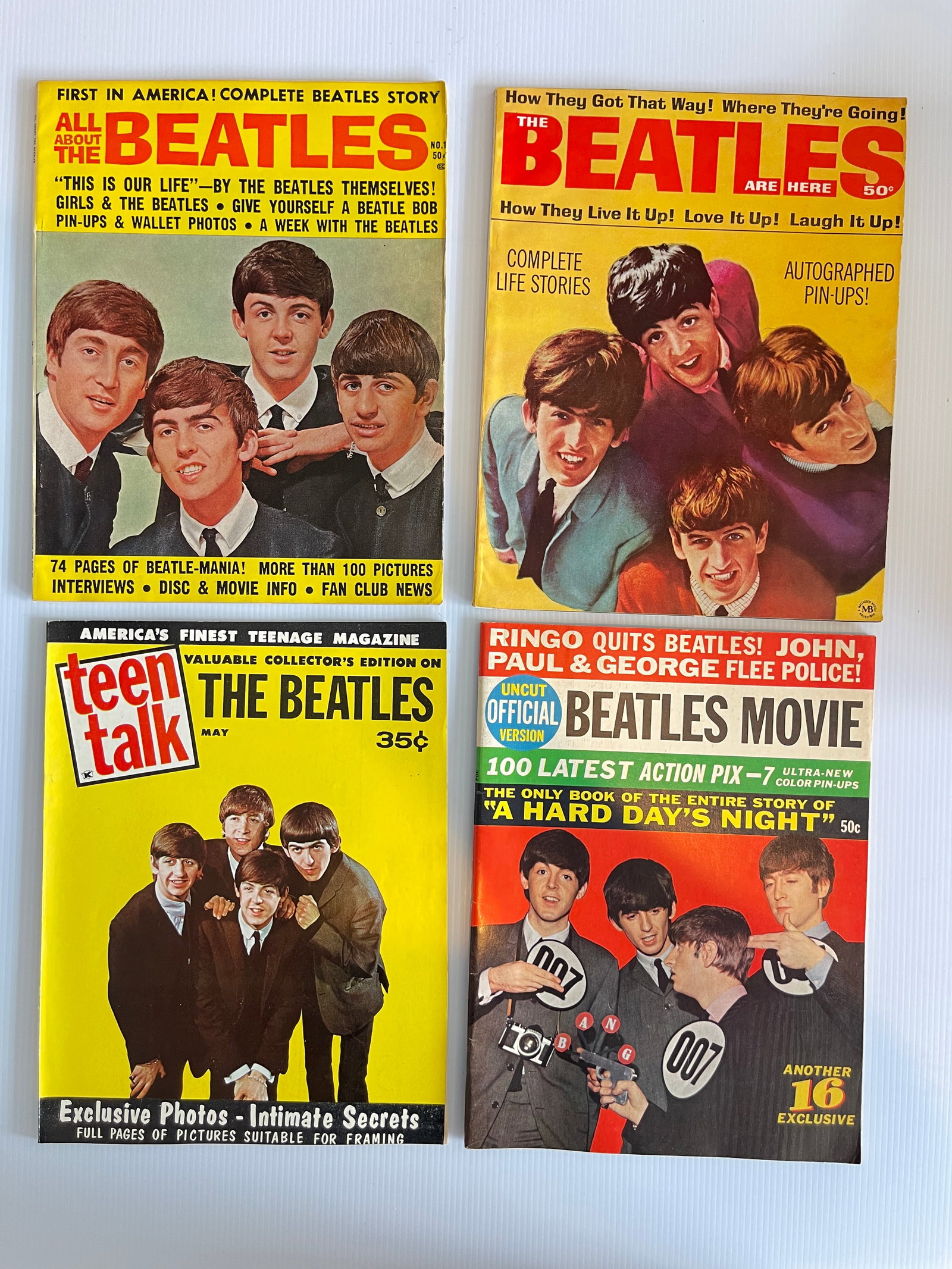 4 VINTAGE BEATLES COLLECTOR BOOKS: 4 VINTAGE BEATLES COLLECTOR BOOKS. Each valued abut $15 on eBay.