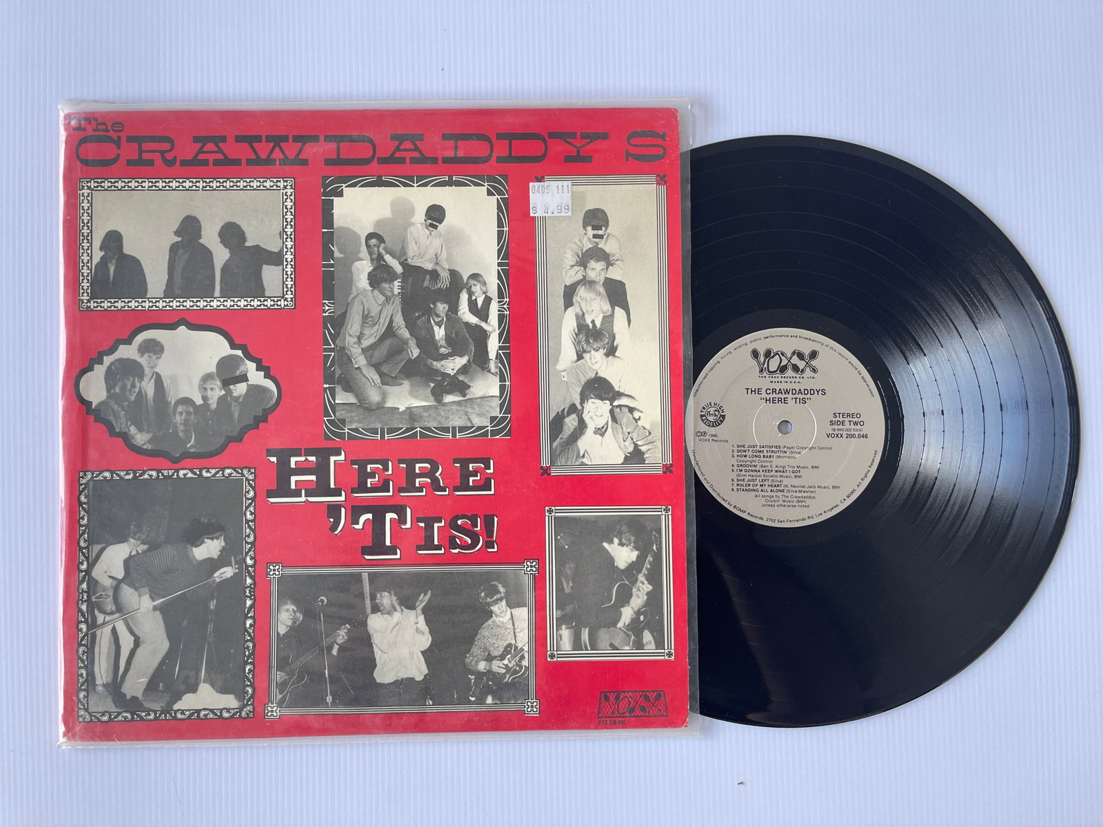 The Crawdaddys - Here 'Tis!: The Crawdaddys - Here 'Tis! Californian garage rock combo. Emerged in the late 70s with a distinct retro rhythm & blues style Label: Voxx Records - VXS 200.046 Format: Vinyl, LP, Album Country: US Rel
