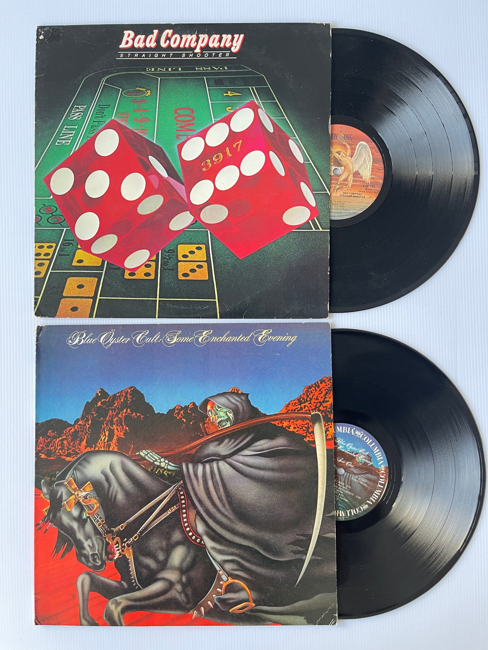 ROCKING RECORDS FROM Bad Company AND BOC: Bad Company - Straight Shooter Label: Swan Song - SS 8502 Blue Ã–yster Cult - Some Enchanted Evening Label: Columbia - JC 35563