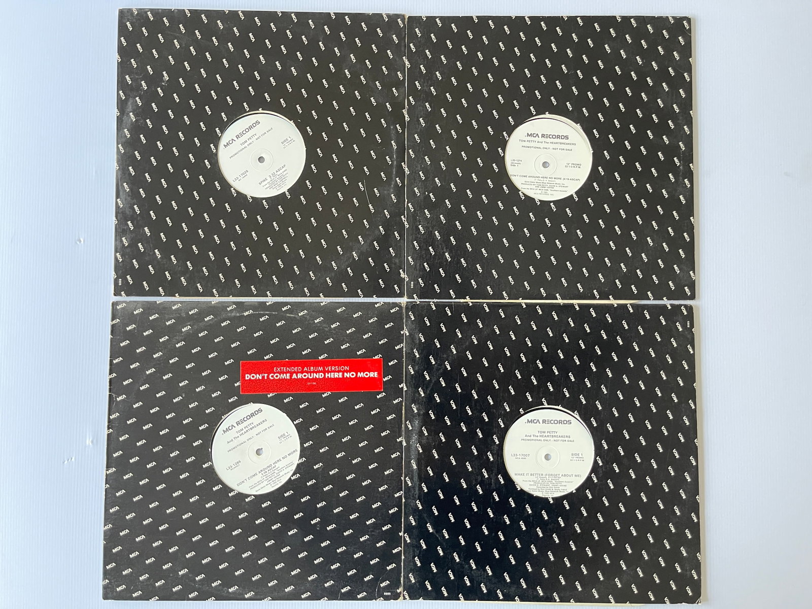FOUR TOM PETTY PROMO ALBUMS: Tom Petty - Spike - PROMO Label: MCA Records - L33-17025 Tom Petty And The Heartbreakers - Don't Come Around Here No More Label: MCA Records - L33-1285 Tom Petty And The Heartbreakers - Make It Better