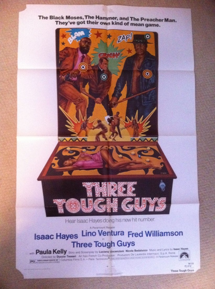Tough Guys 1974 BlackSploitation Movie Poster: Tough Guys 1974, Directed by Duccio Tessari. A tough city priest (Lino Ventura) and an ex-cop (Isaac Hayes) team up to get the bank robbers that got away and cost the officer his job! With Paula Kelly