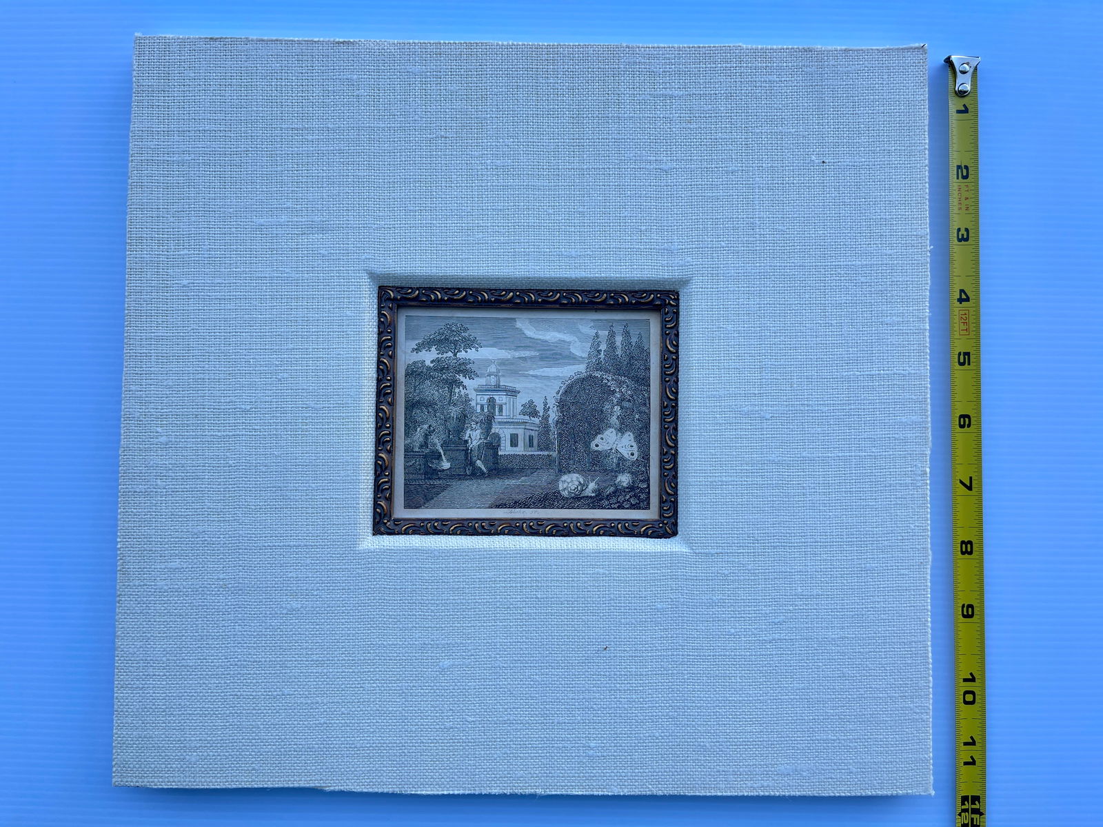 THE BUTTERFLY AND THE SNAIL - engraving: THE BUTTERFLY AND THE SNAIL - 1793, by William Blake. From a bookplate. Engraving signed in plate. Matted. Etching and line engraving on medium, slightly textured, cream wove paper. Lettered below ima