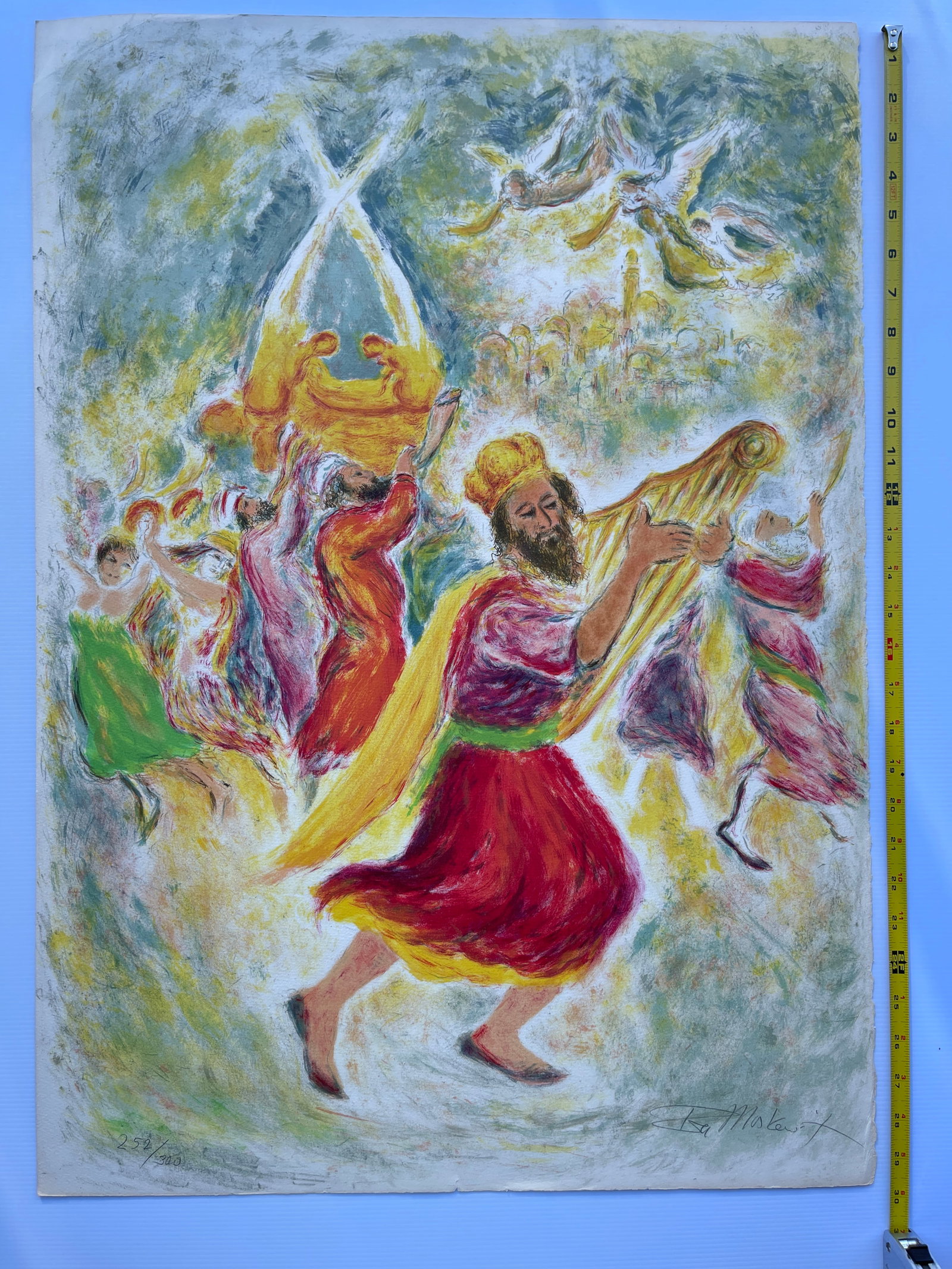 IRA MOSKOWITZ - VICTORY: IRA MOSKOWITZ - VICTORY. SIGNED AND NUMBERED 21 X 30. ON POSTER PAPER. #252 / 300. STONE LITHO ON TEXTURED PAPER. Ira Moskowitz, descendant of a long rabbinical line, was born in Poland and went with