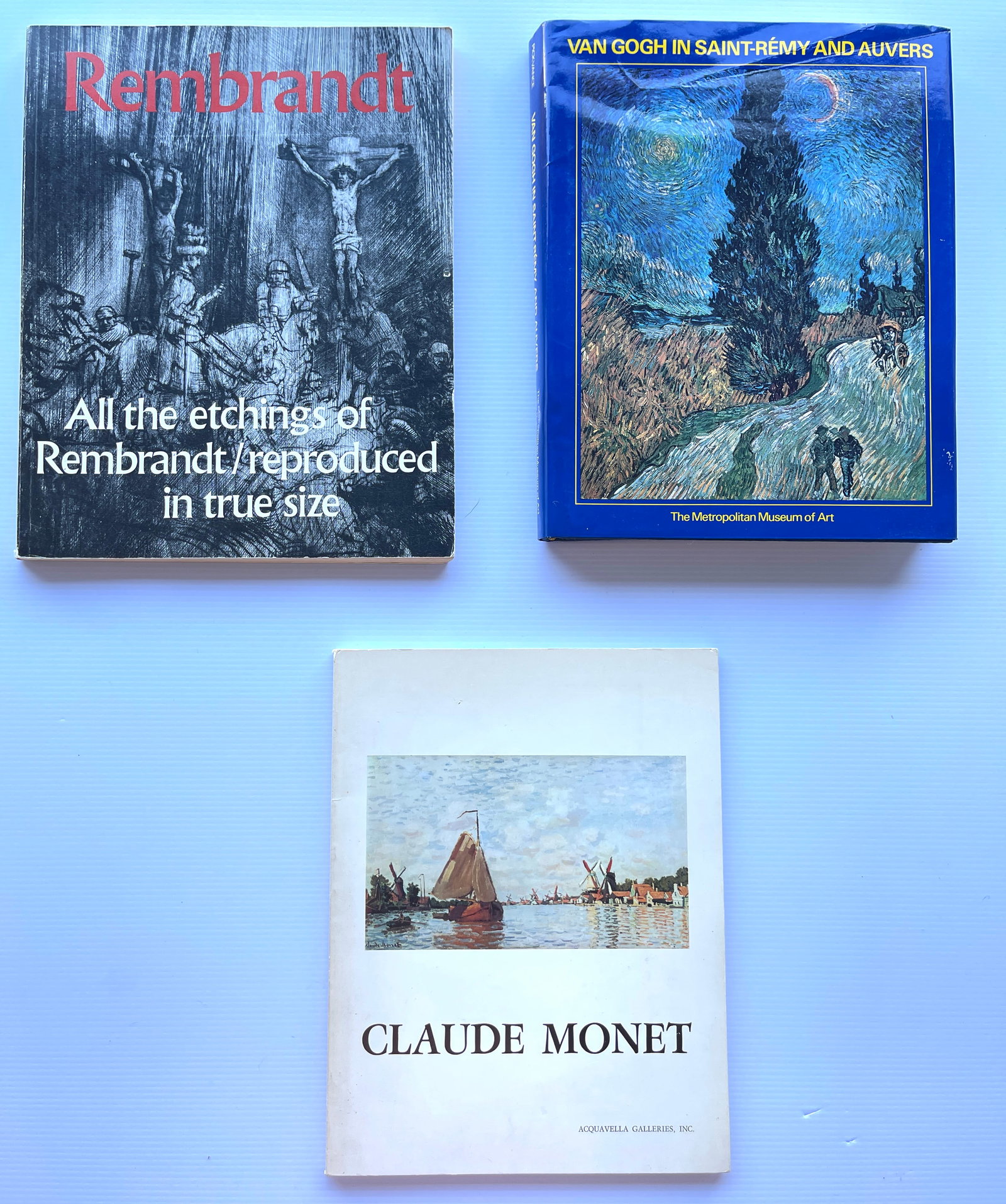 THREE BOOKS ON THE OLD MASTERS OF ART: THREE BOOKS ON THE OLD MASTERS OF ART FEATURING REMBRANDT, VAN GOGH, AND MONET.