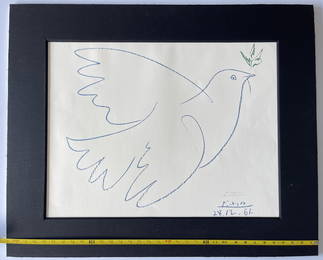 Pablo Picasso Colombe Volant - BLUE DOVE with COA