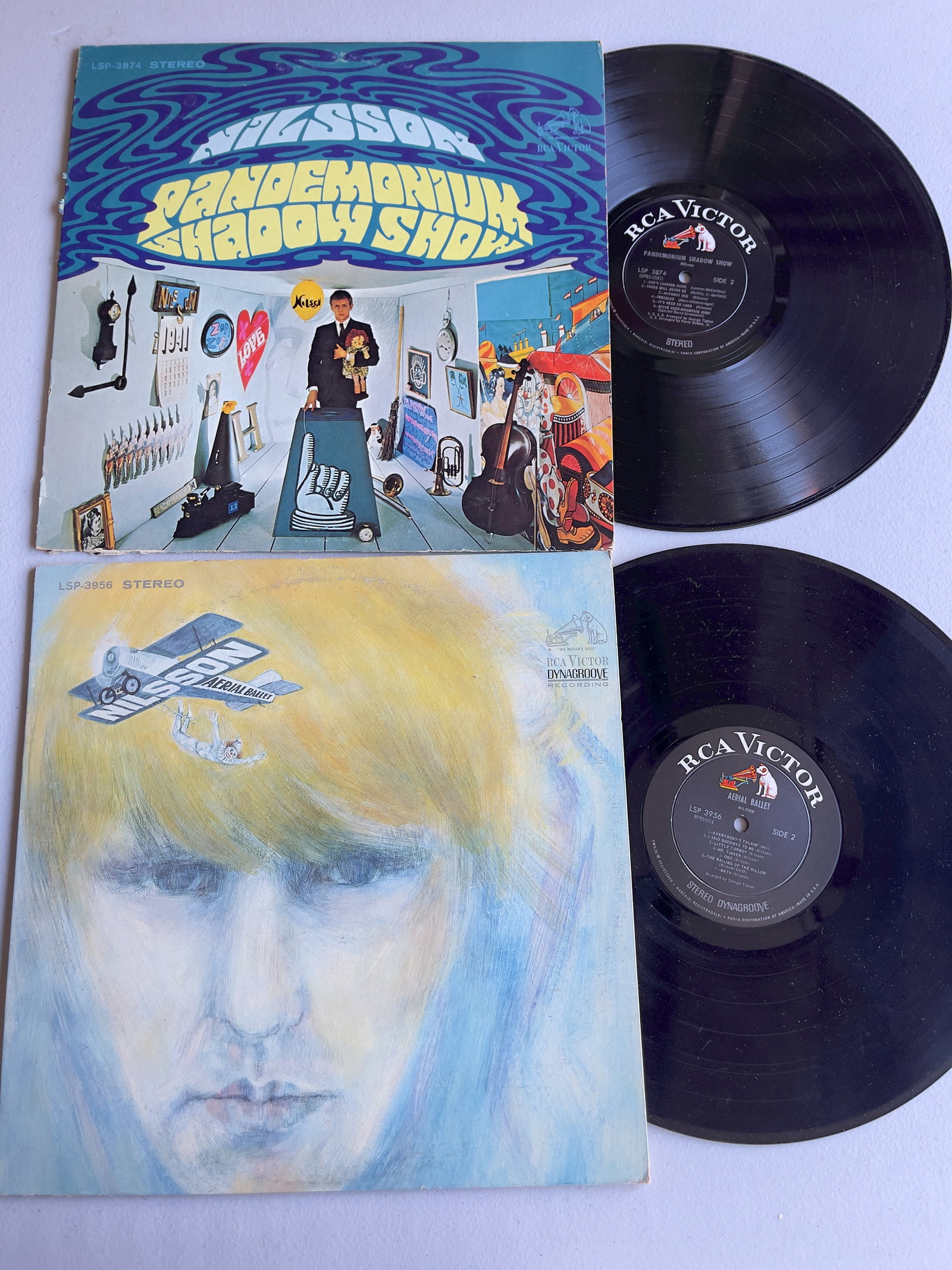 Nilsson SET OF RARE ALBUMS: Nilsson – Pandemonium Shadow Show ($30-75 value) AND - Nilsson – Aerial Ballet ($20-37)