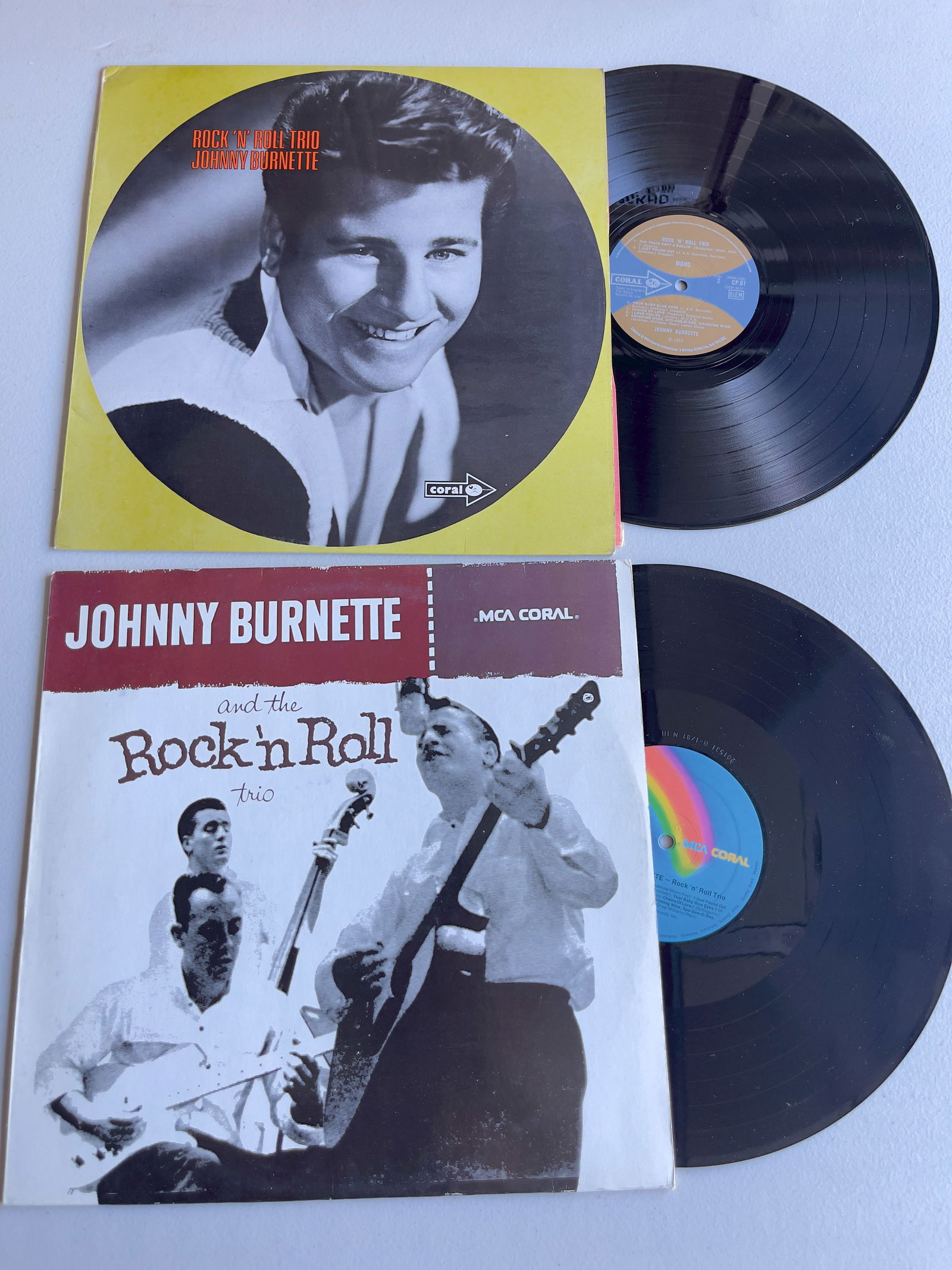 Johnny Burnette – Rock 'N' Roll album set: Johnny Burnette – Rock 'N' Roll Trio ($40 - AND - Johnny Burnette And The Rock 'N Roll Trio - MCA Coral – CDL 8054 ($25)