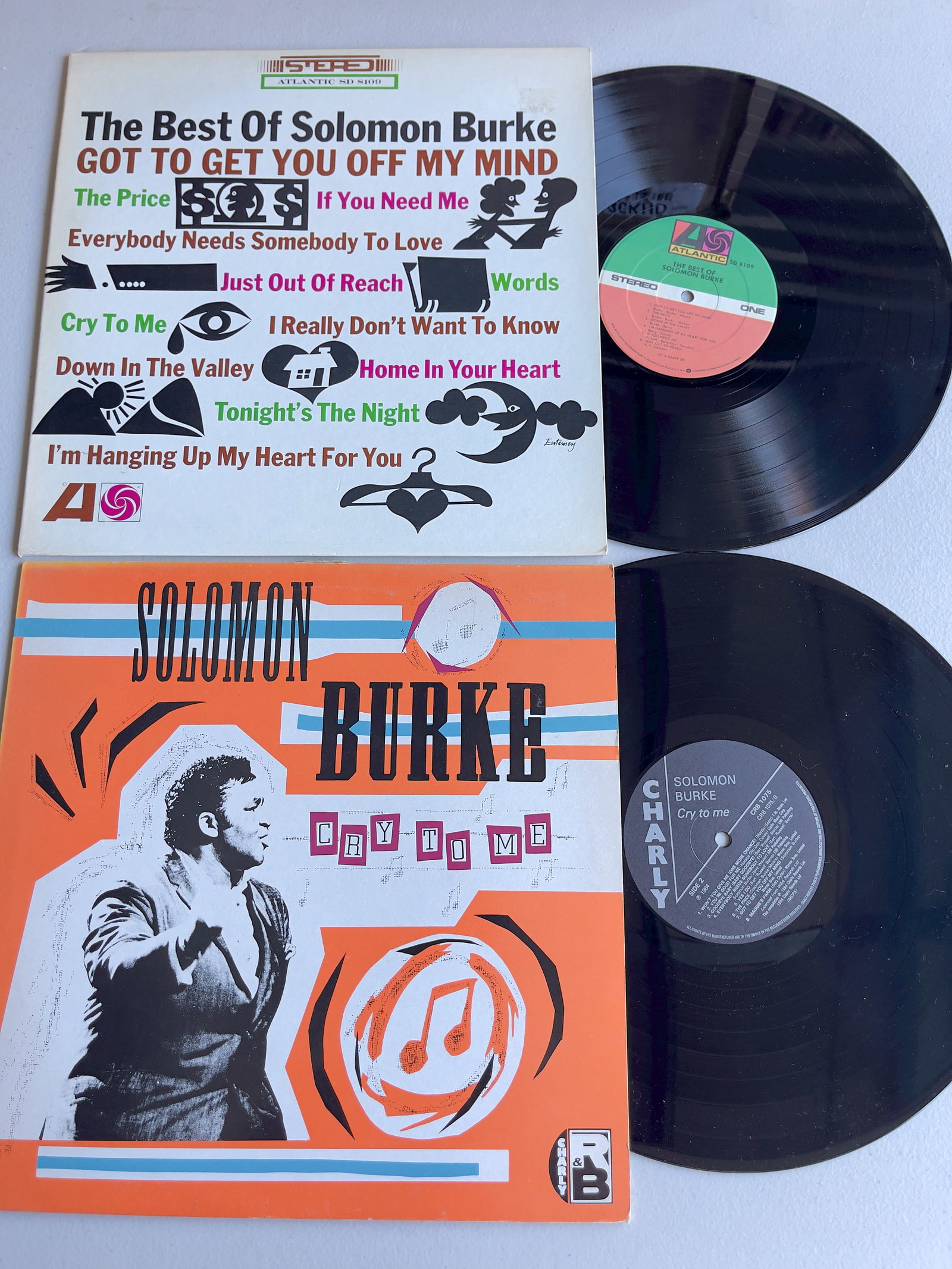 Solomon Burke – SET OF 2 ALBUMS: Solomon Burke – The Best Of Solomon Burke ($55) - AND - Cry To Me ($45)