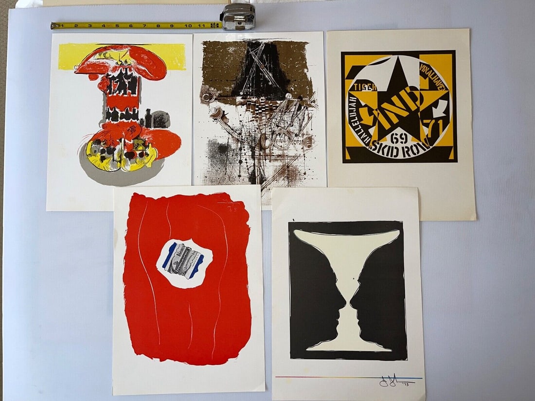 5 LITHOS FROM XXe Siècle MAGAZINE PARIS - 1970s (1 of 1)