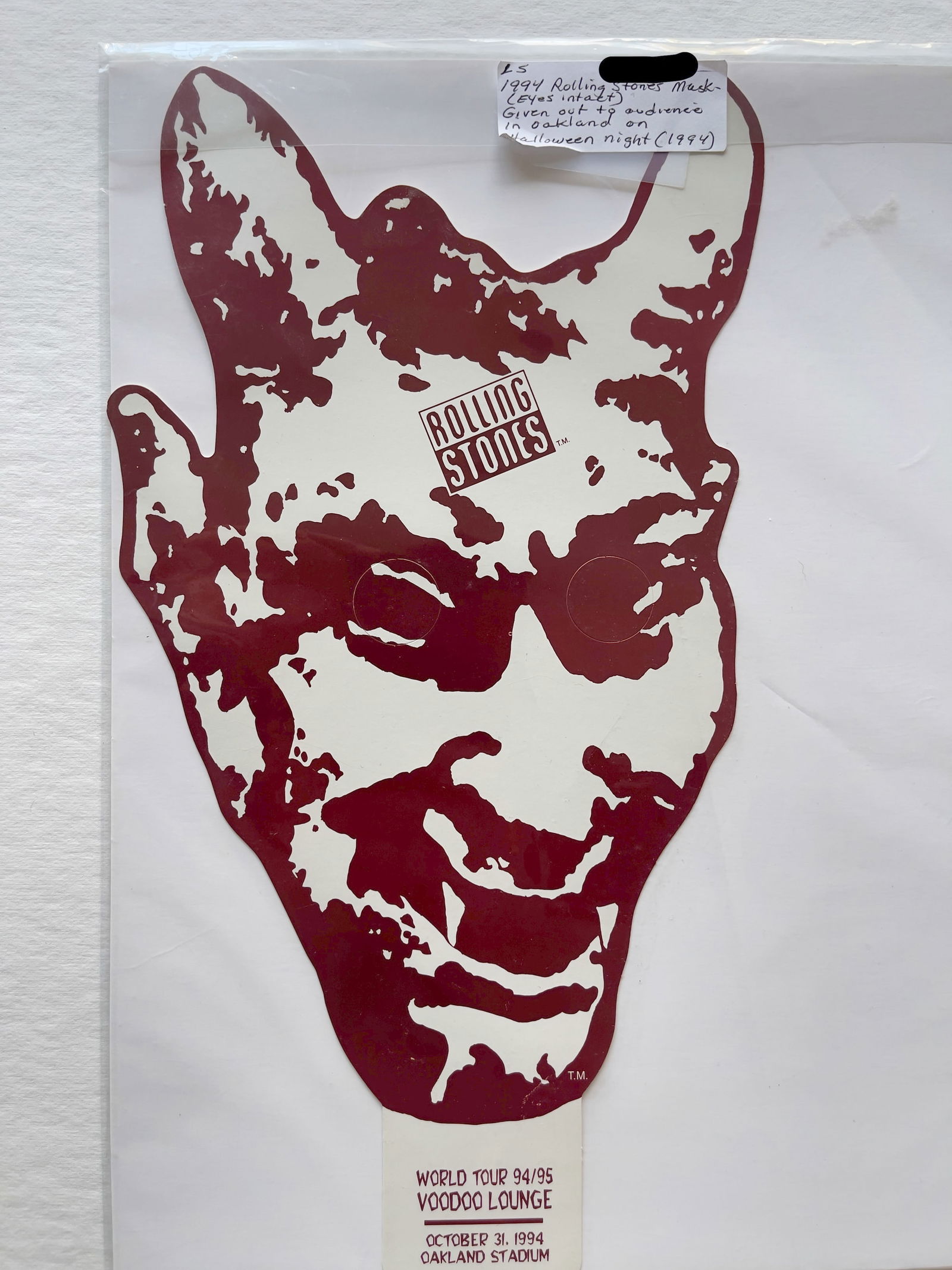 ROLLING STONES 1994/95 VOODOO LOUNGE MASK (1 of 1)