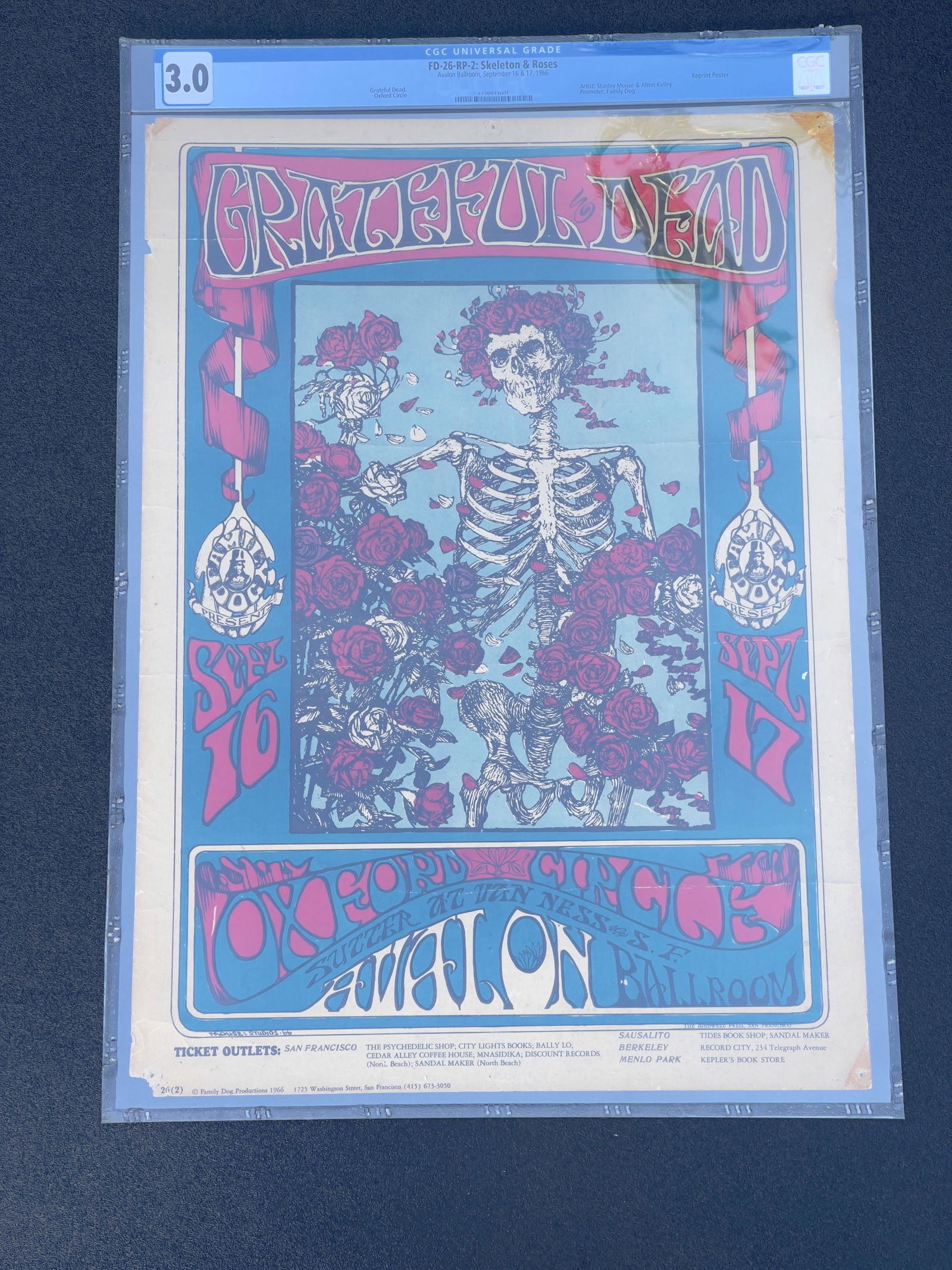 FD26 - SKULL AND ROSES - GRATEFUL DEAD - GRADED 3.0 - 2ND (1 of 1)